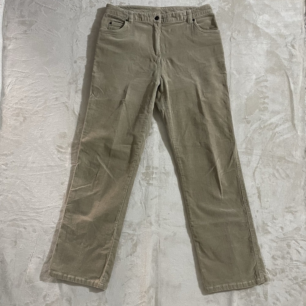 Woolrich Corduroy Pants Womens Size 8 Beige Straight Leg Stretch Casual - Picture 1 of 8
